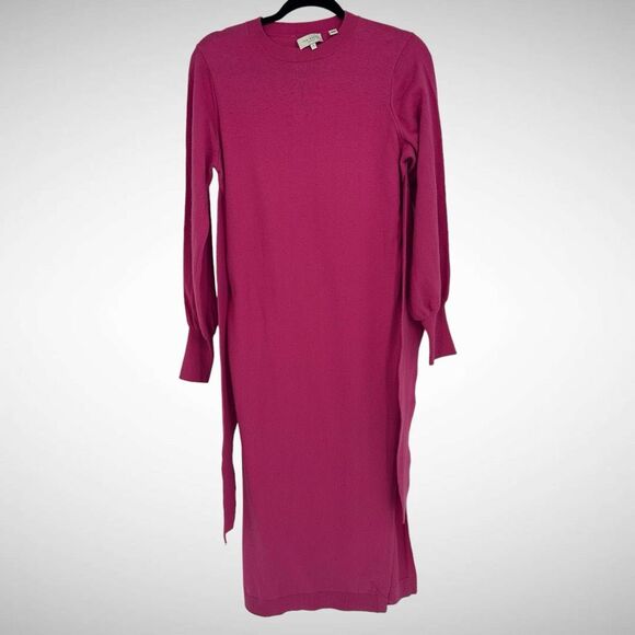 Ted Baker Essya Slouchy Long Sleeve Tie Waist sweater Midi Dress Size 1 Small - Picture 6 of 10